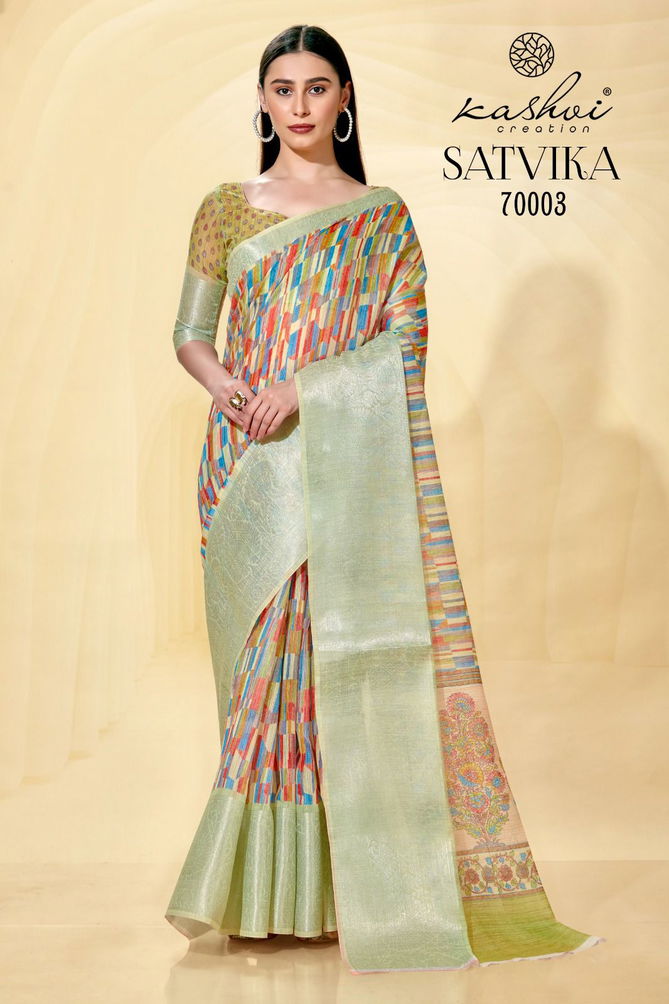 Satvika By Kashvi Printed Sarees Catalog
